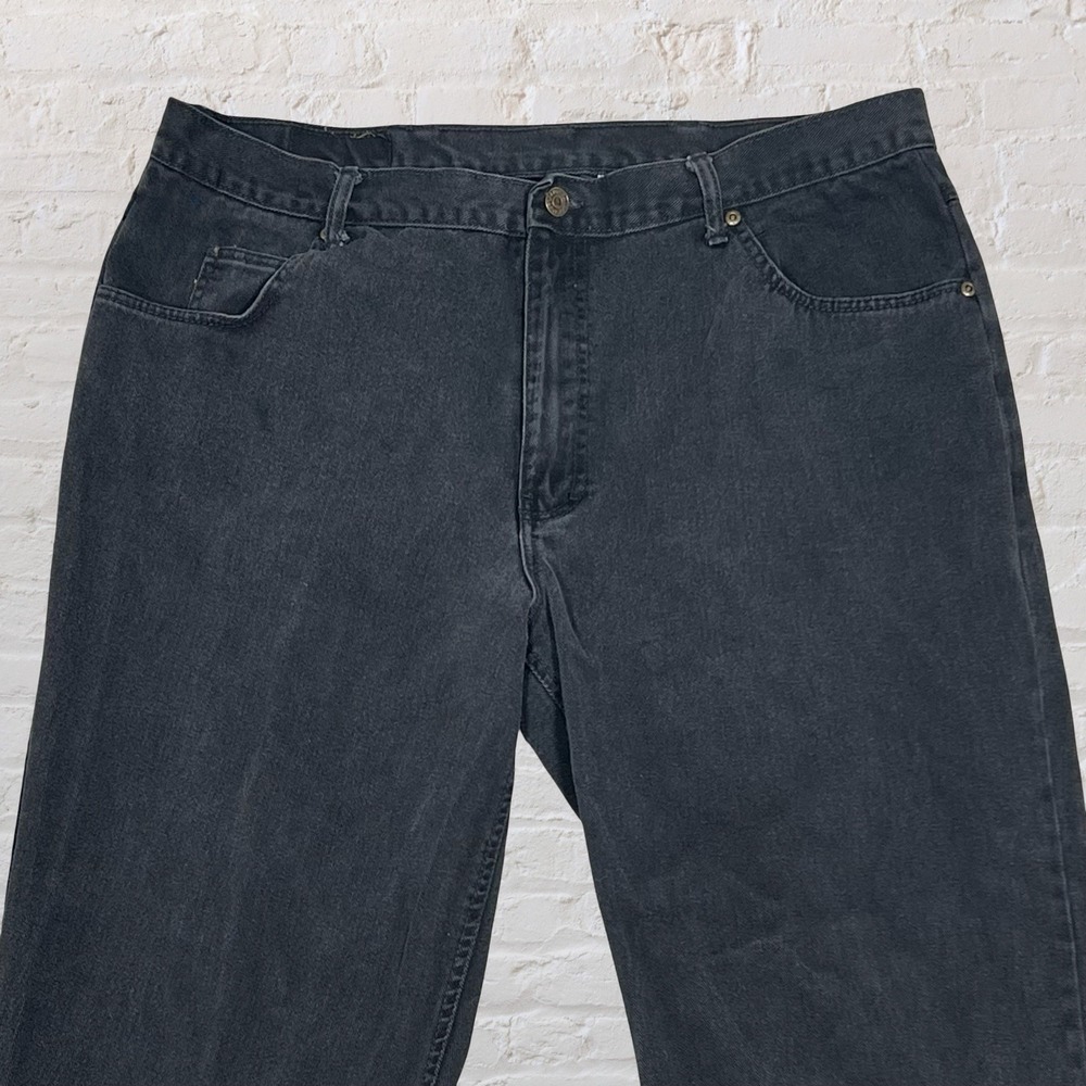 Vintage Open Trails Straight Leg Jeans Men's 40x29 Black 100% Cotton Relaxed 90s - Picture 2 of 10